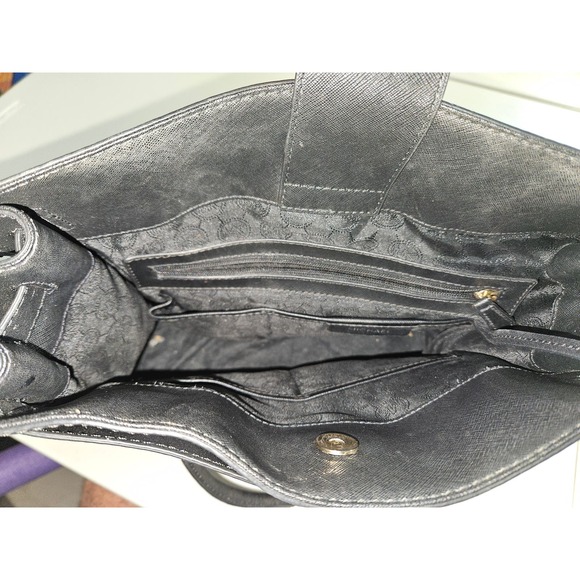 Michael Kors Large Black Leather Hamilton Satchel Shoulder Bag with Lock and Key - Picture 6 of 6